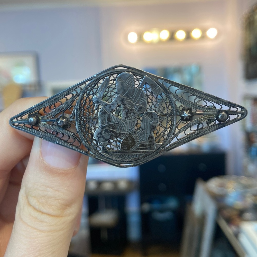 Vintage Silver Metal Egyptian Pin